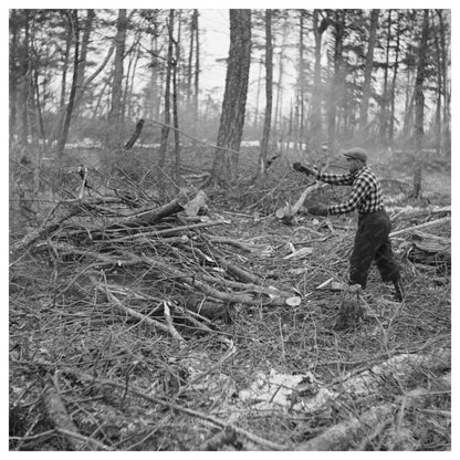 Lumberjack Burning Brush in Forest County Wisconsin 1937 - Available at KNOWOL