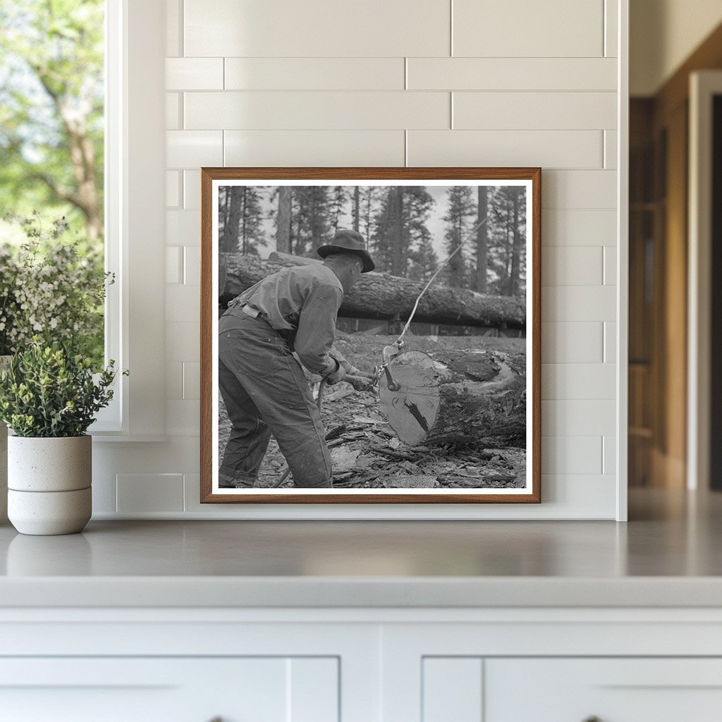 Lumberjack in Malheur National Forest Oregon 1942 - Available at KNOWOL