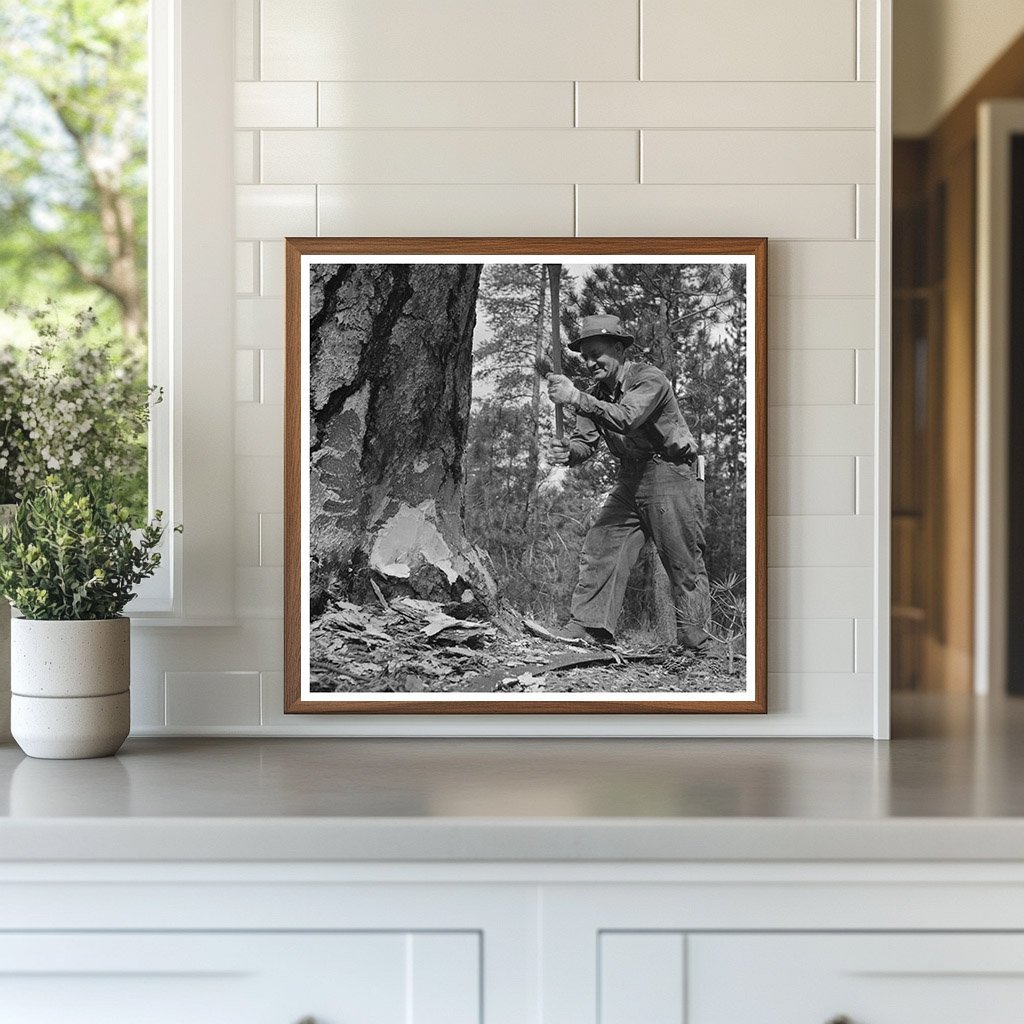 Lumberjack Undercutting in Malheur National Forest 1942 - Available at KNOWOL