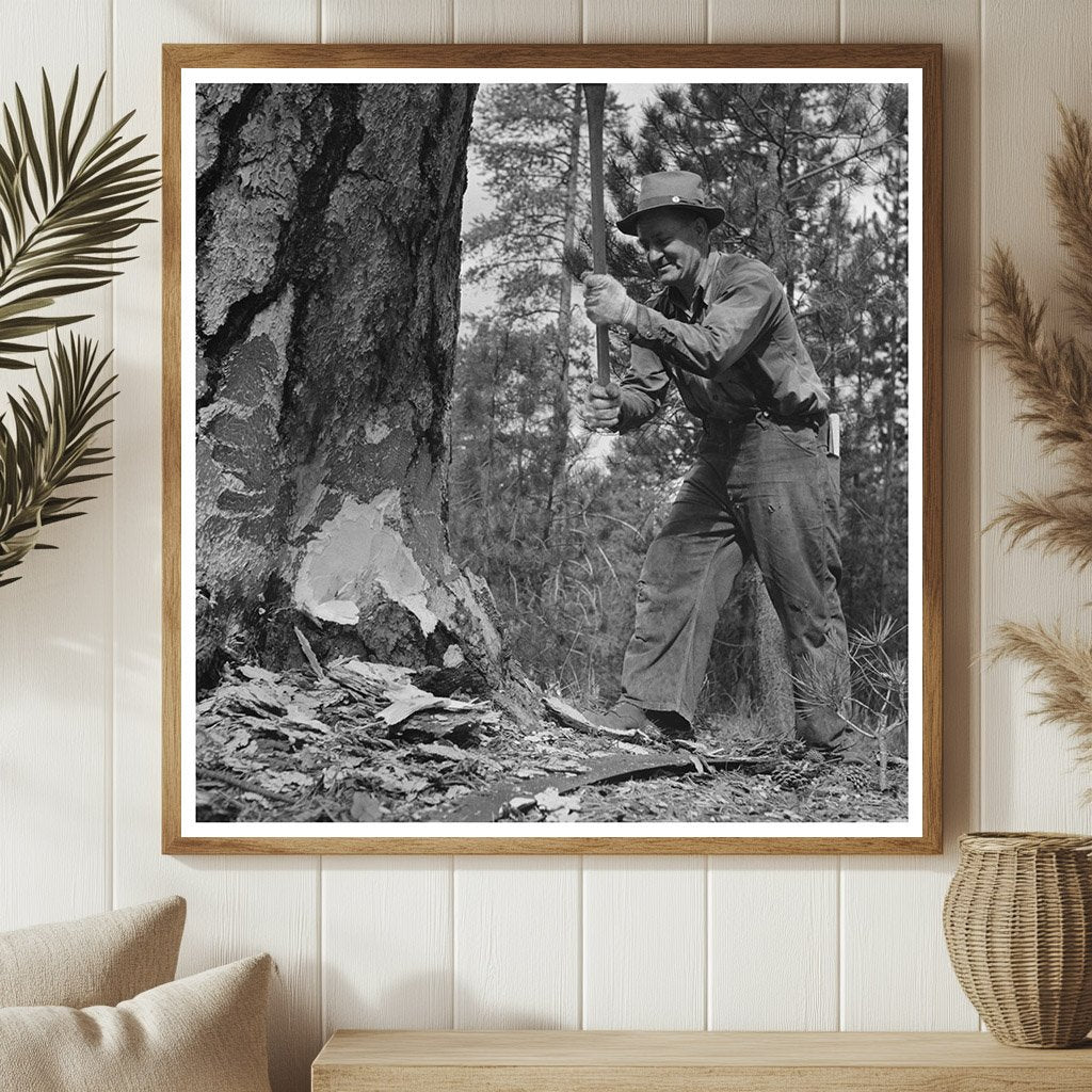 Lumberjack Undercutting in Malheur National Forest 1942 - Available at KNOWOL