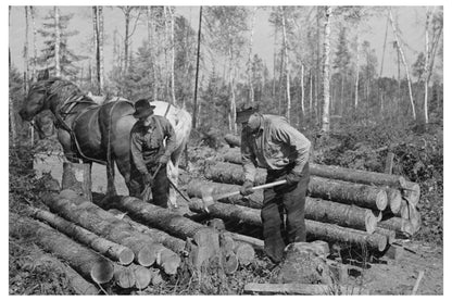 Lumberjacks at Logging Camp Effie Minnesota 1937 - Available at KNOWOL