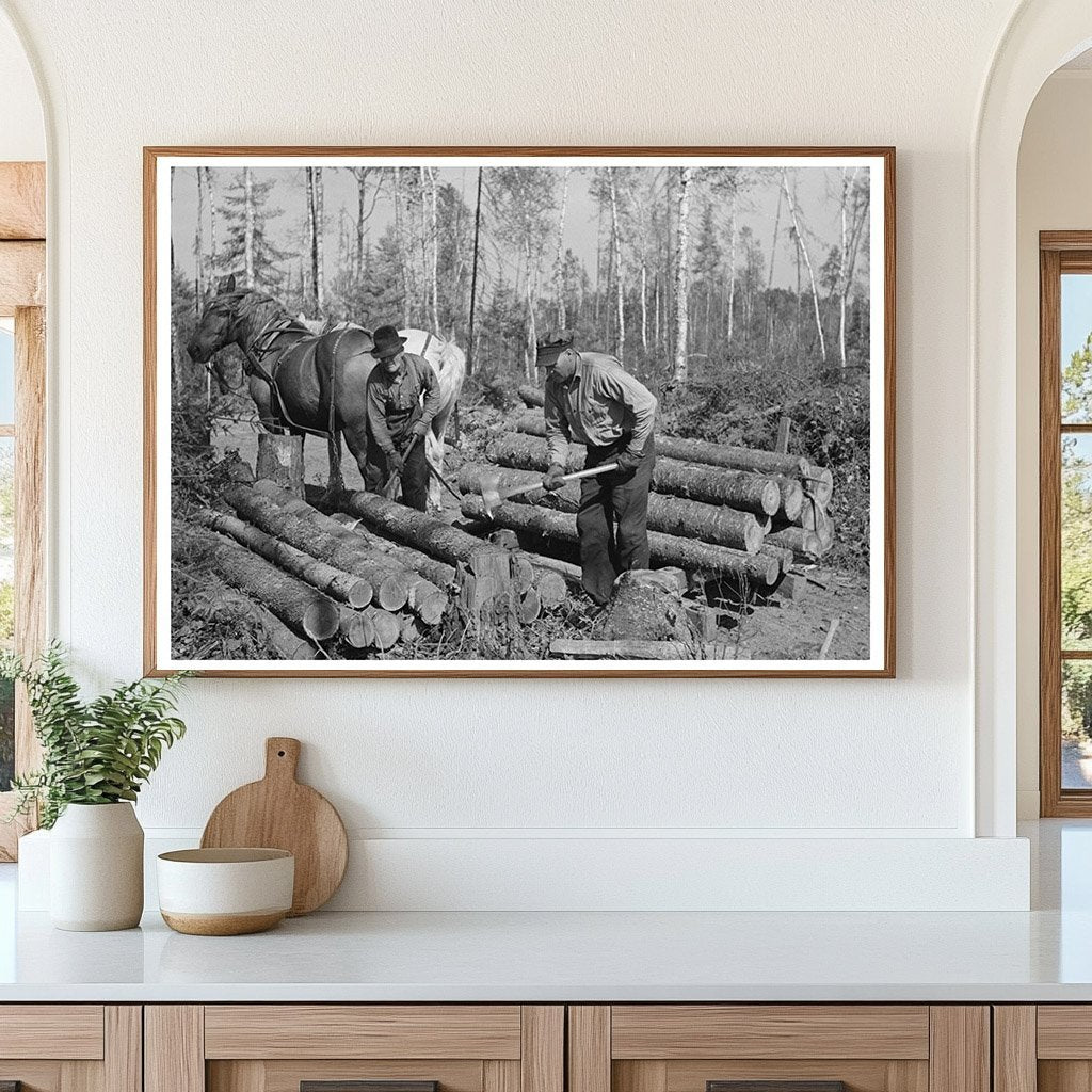 Lumberjacks at Logging Camp Effie Minnesota 1937 - Available at KNOWOL