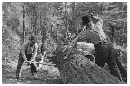 Lumberjacks Handling Timber in Effie Minnesota 1937 - Available at KNOWOL