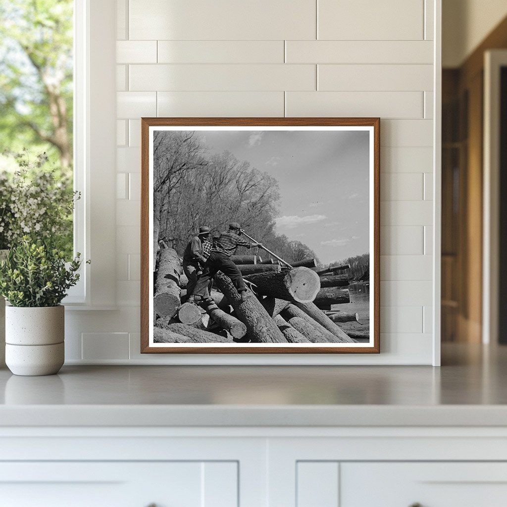 Lumberjacks Removing Logs from Little Fork River 1937 - Available at KNOWOL