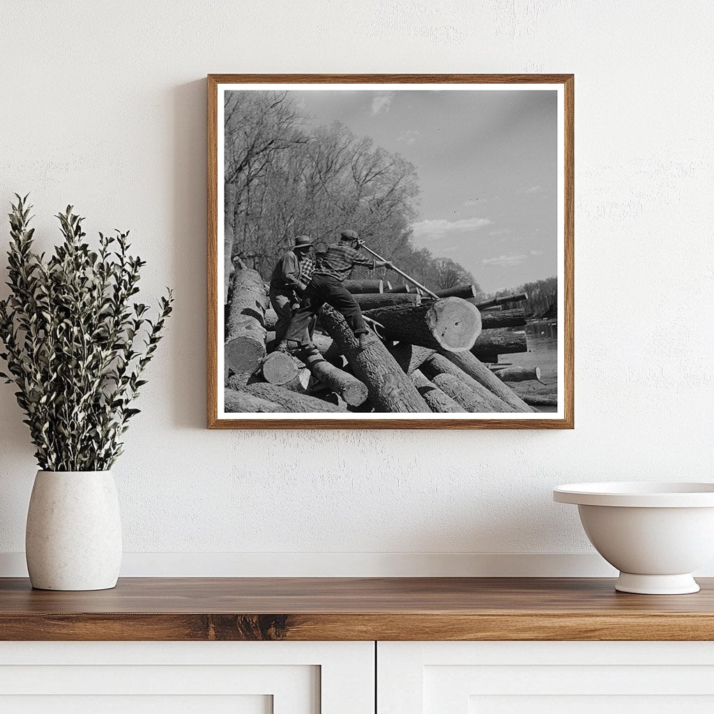 Lumberjacks Removing Logs from Little Fork River 1937 - Available at KNOWOL