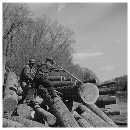 Lumberjacks Removing Logs from Little Fork River 1937 - Available at KNOWOL