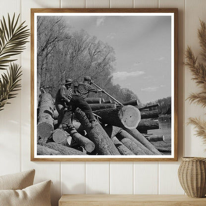 Lumberjacks Removing Logs from Little Fork River 1937 - Available at KNOWOL