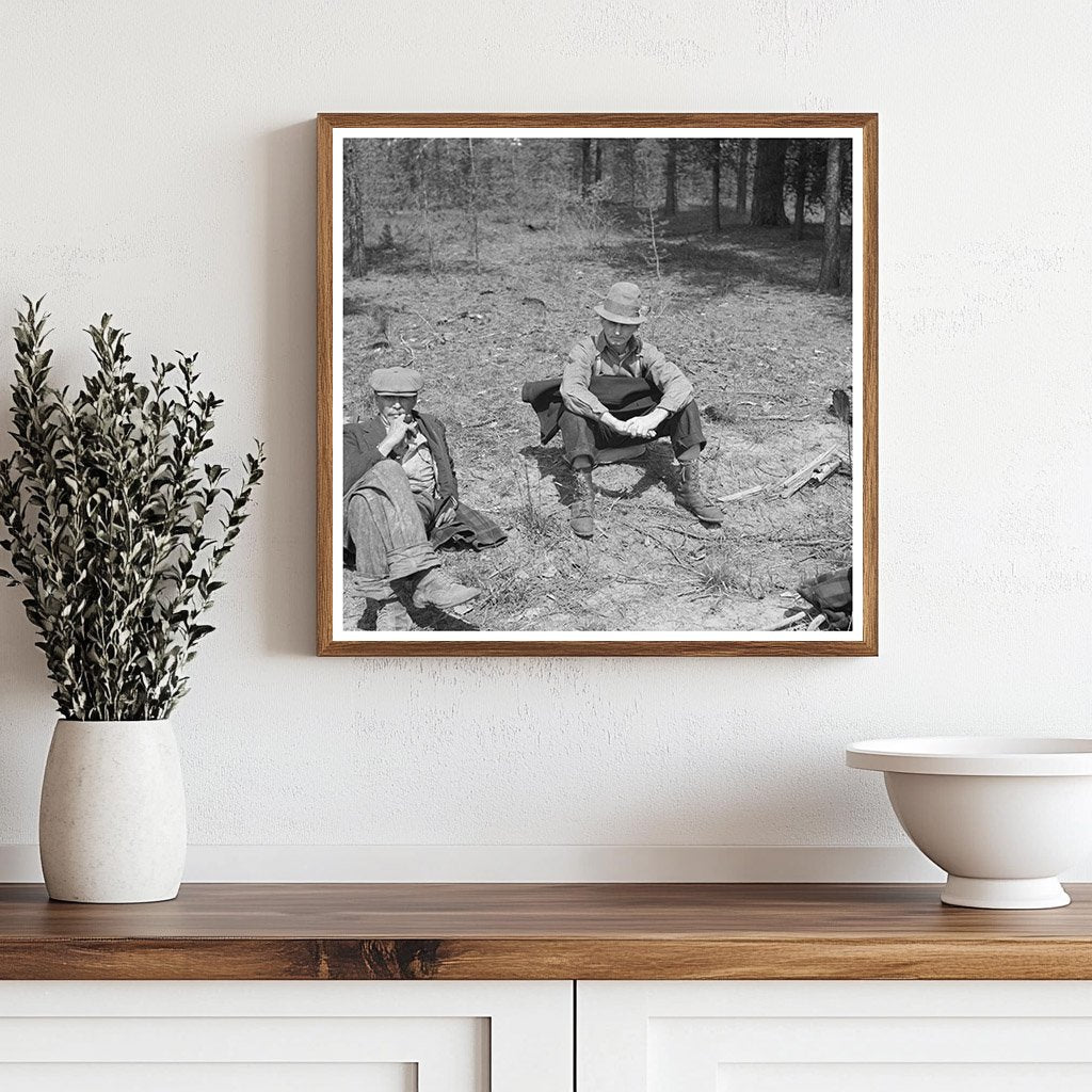 Lumberjacks Resting by Roadside Littlefork Minnesota 1937 - Available at KNOWOL