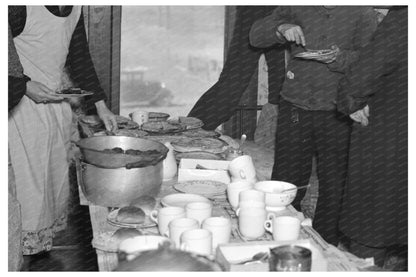 Lunch at Farm Auction Montmorenci Indiana February 1937 - Available at KNOWOL