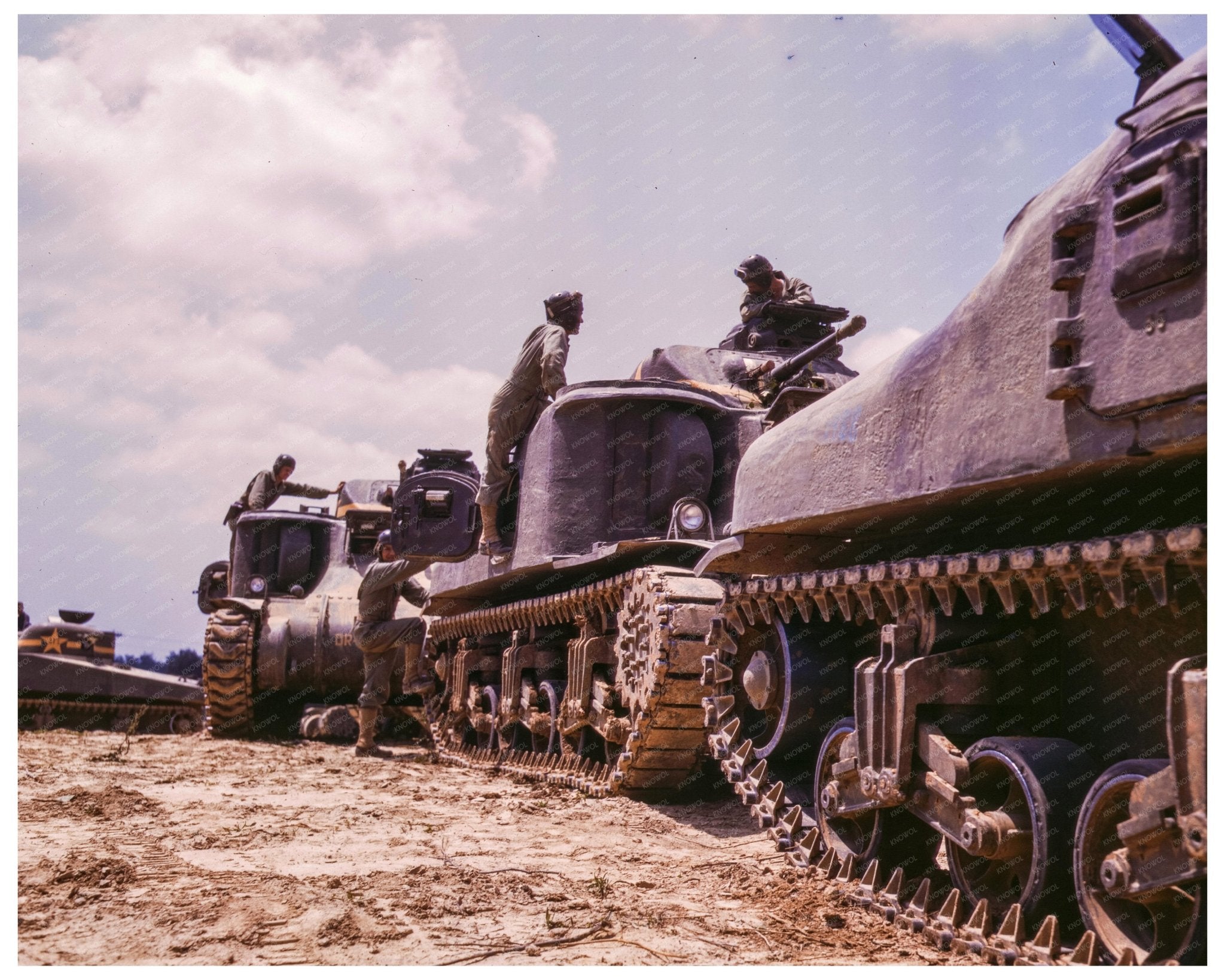 M - 3 and M - 4 Tanks at Fort Knox June 1942 - Available at KNOWOL