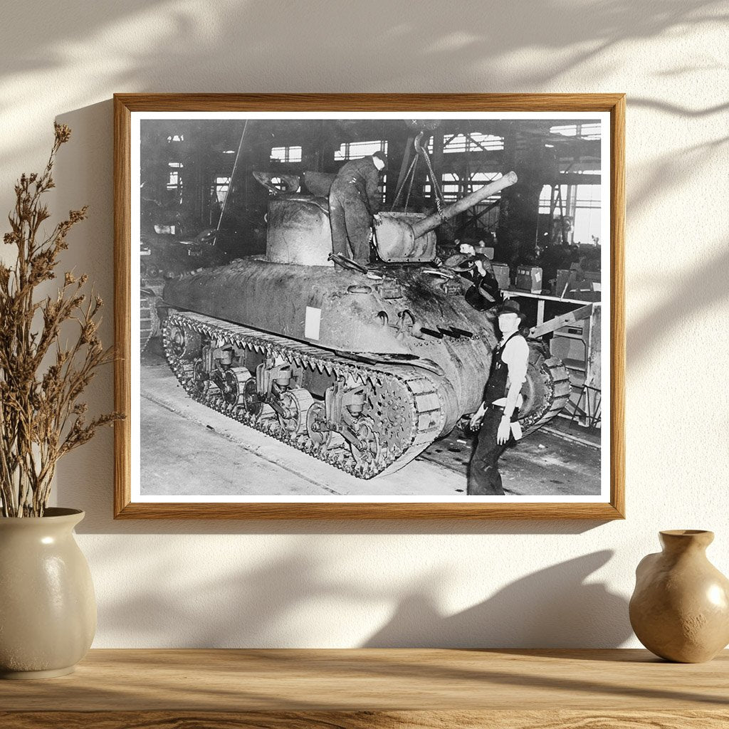 M - 4 Tank Cannon and Turret Plate Installation 1943 - Available at KNOWOL