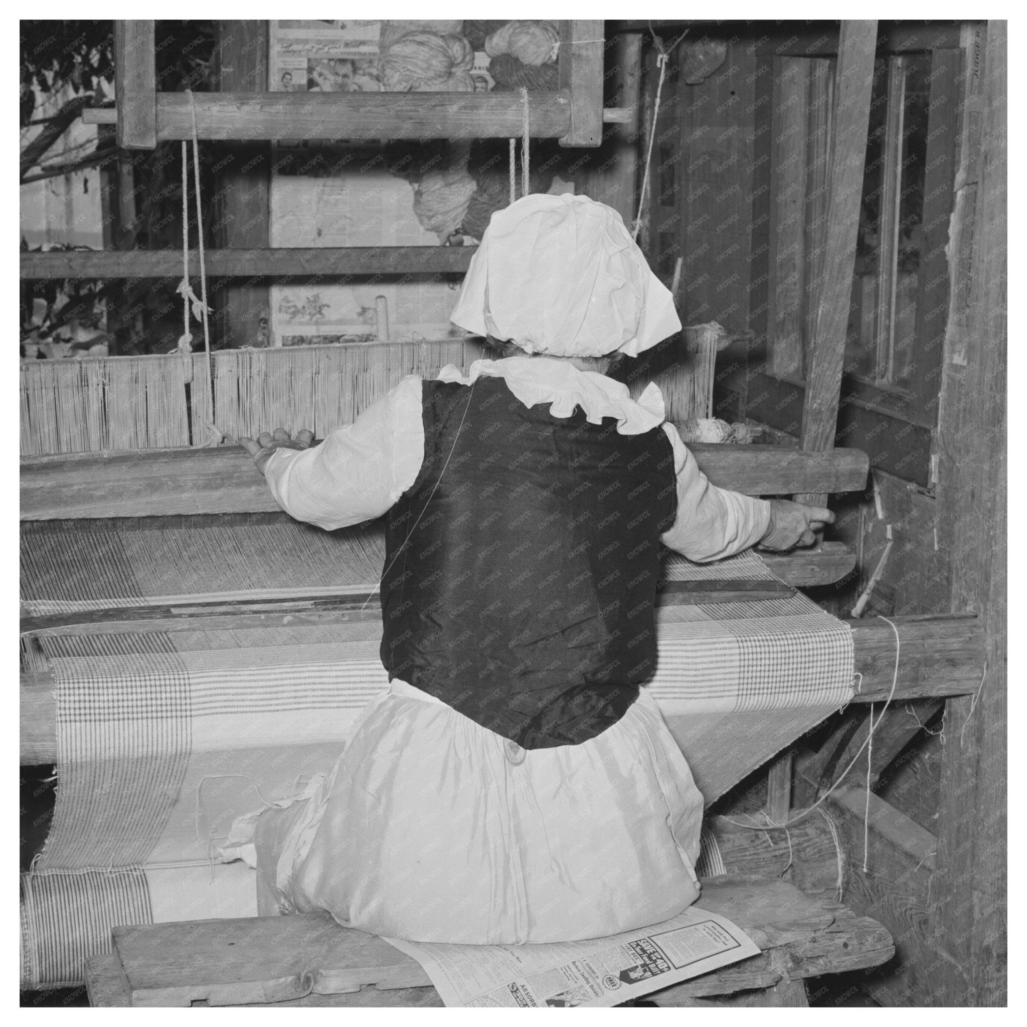 Madame Dronet Weaving in Erath Louisiana 1938 - Available at KNOWOL