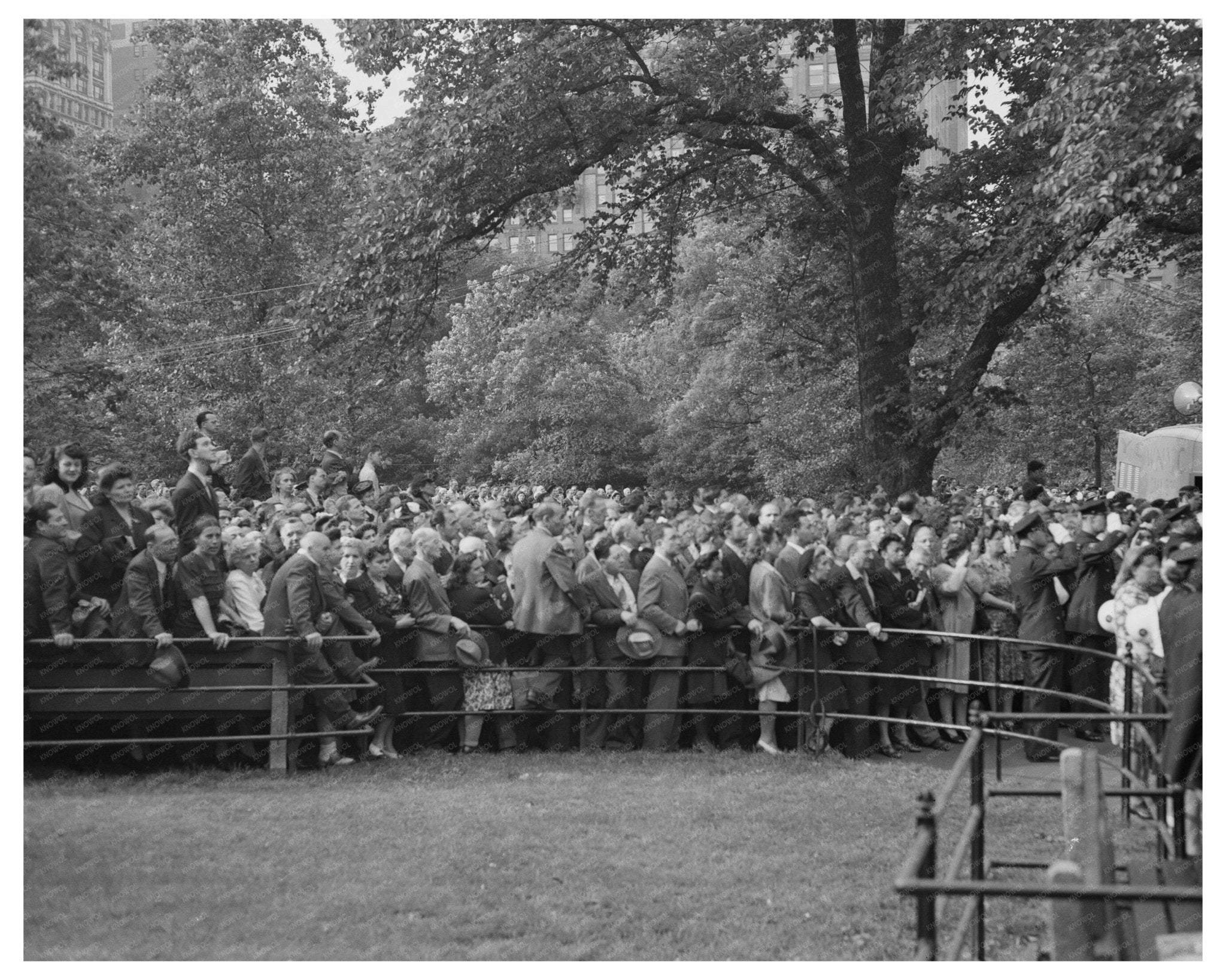 Madison Square Crowd on D - Day June 6 1944 - Available at KNOWOL