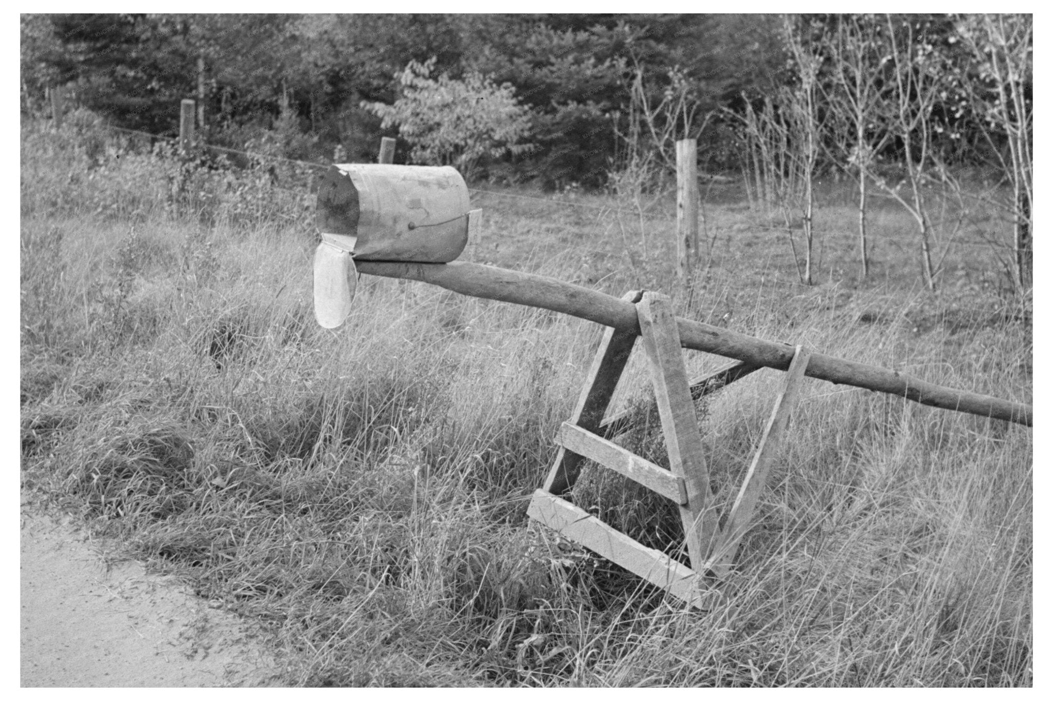 Mailbox on Cut - Over Farm Northome Minnesota 1937 - Available at KNOWOL