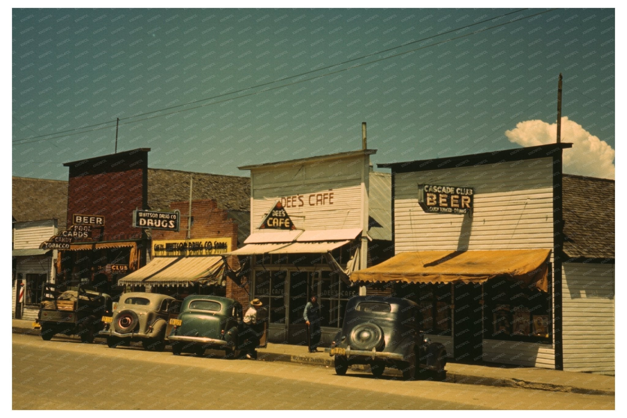 Main Street Cascade Idaho July 1941 Color Photograph - Available at KNOWOL