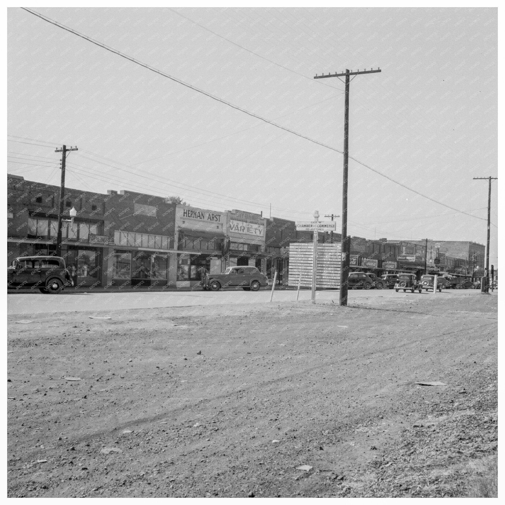 Main Street in Drew Mississippi June 1937 Vintage Photo - Available at KNOWOL