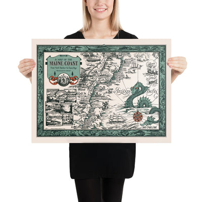 Maine Coast Map, 1929 - Available at KNOWOL