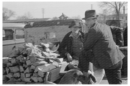 Man and Farmer by Truck Loaded with Wood 1939 - Available at KNOWOL