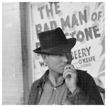 Man in Front of Movie Theater Waco Texas 1939 - Available at KNOWOL