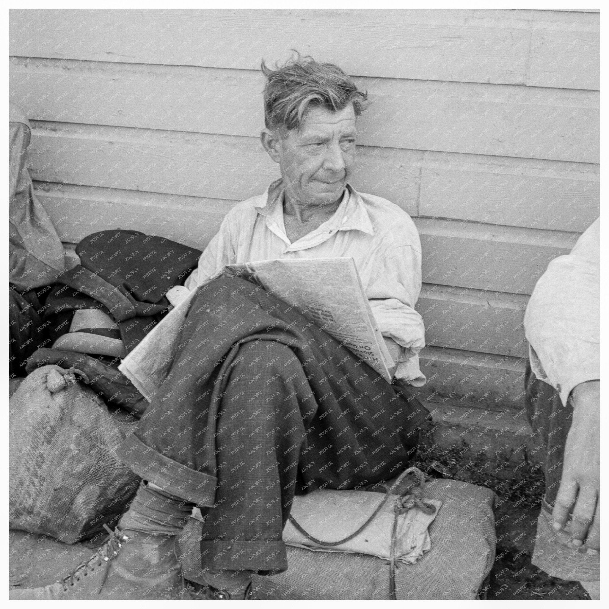 Man in Potato Field Before Klamath Basin Harvest August 1939 - Available at KNOWOL