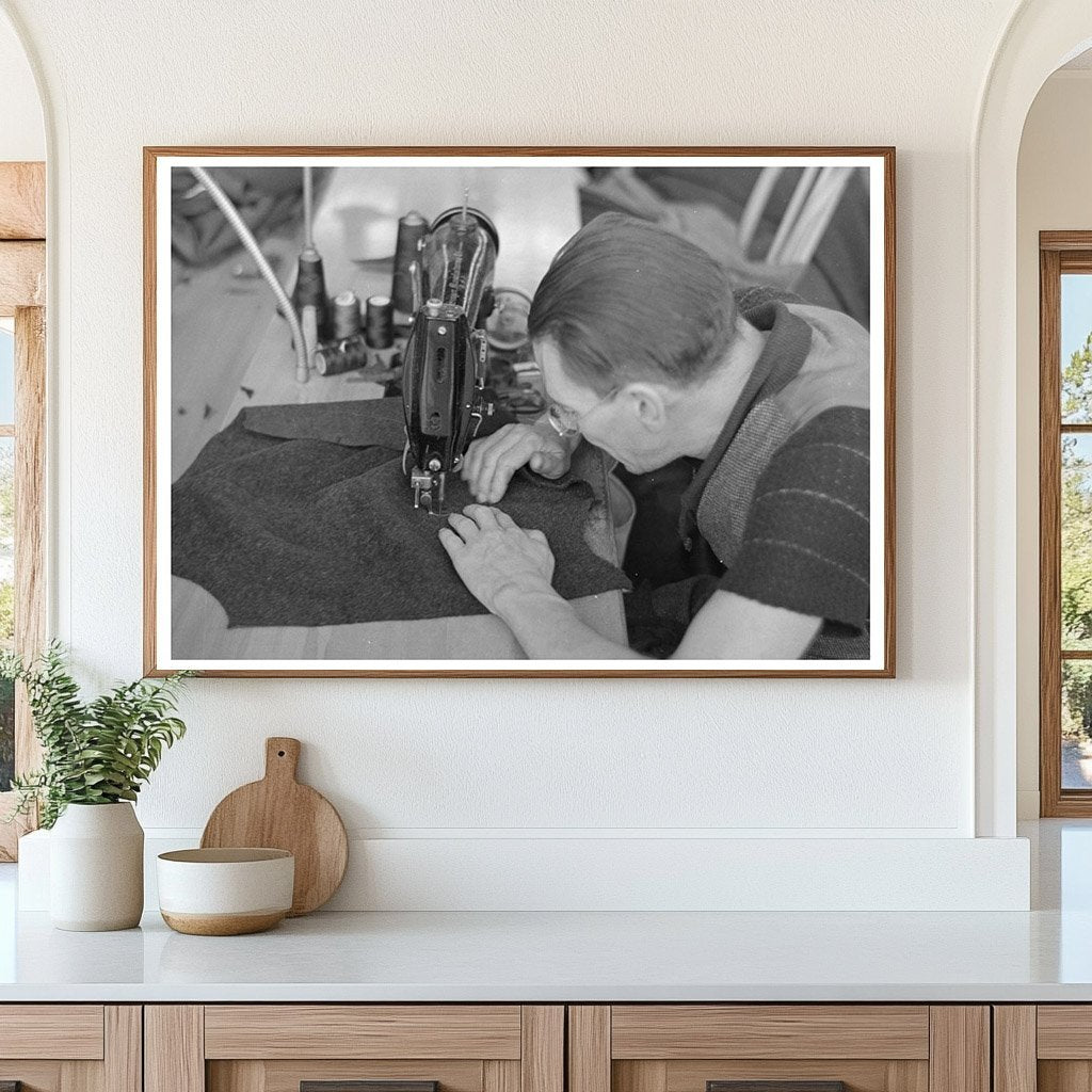 Man Operating Sewing Machine in Jersey Homesteads 1936 - Available at KNOWOL