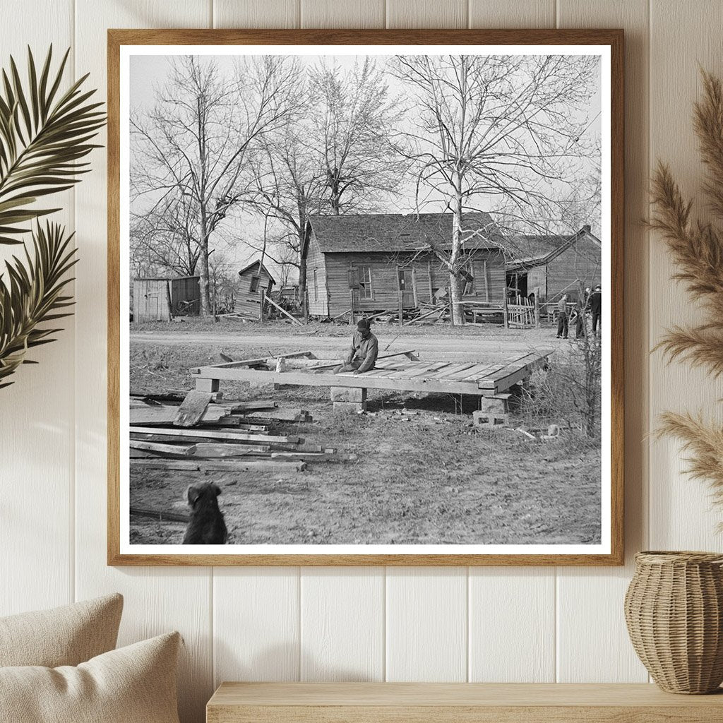 Man Rebuilding Home in Shawneetown Illinois 1937 - Available at KNOWOL