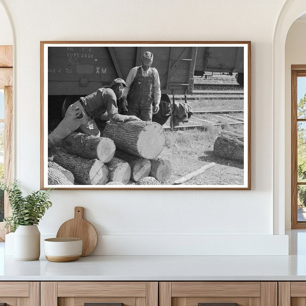 Man Resting on Logs in Eudora Arkansas January 1939 - Available at KNOWOL