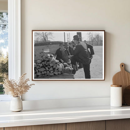 Man Talks to Farmer by Truck of Wood Laurel Mississippi 1939 - Available at KNOWOL