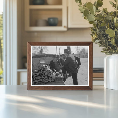 Man Talks to Farmer by Truck of Wood Laurel Mississippi 1939 - Available at KNOWOL