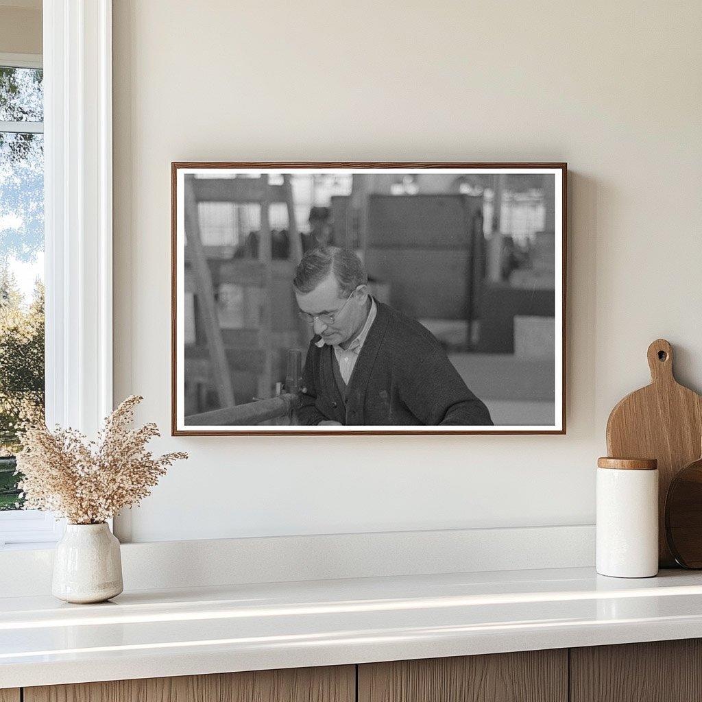 Man Working in Factory at Jersey Homesteads 1936 - Available at KNOWOL