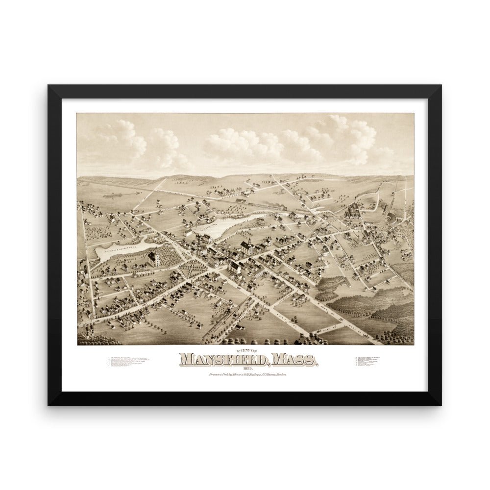 Mansfield, Massachusetts 1879 Framed - Available at KNOWOL