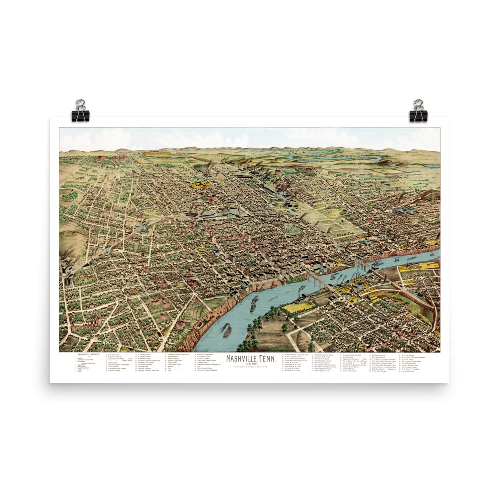 Map of Nashville, TN 1888 - Available at KNOWOL