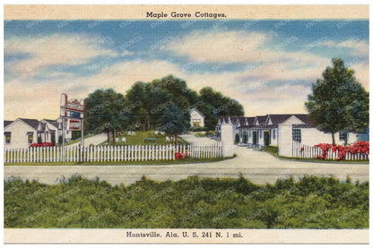 Maple Grove Cottages Vintage Postcard 1930 - 1945 - Available at KNOWOL