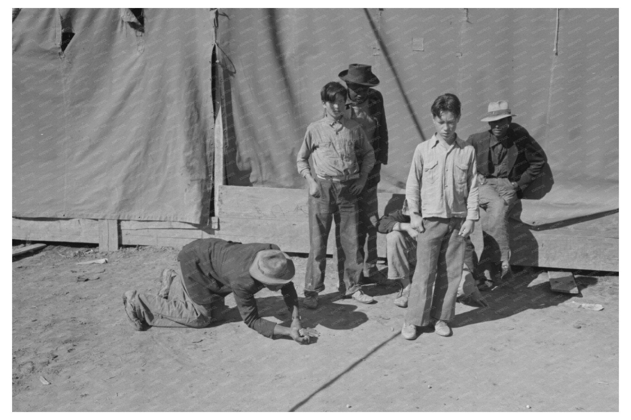 Marble Game Among Agricultural Workers Yuma County 1942 - Available at KNOWOL