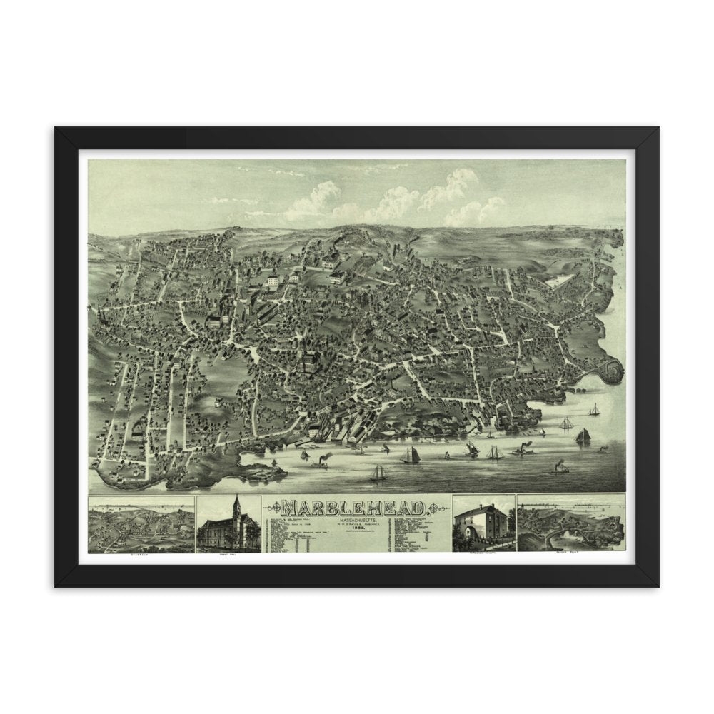 Marblehead MA 1882 Framed - Available at KNOWOL