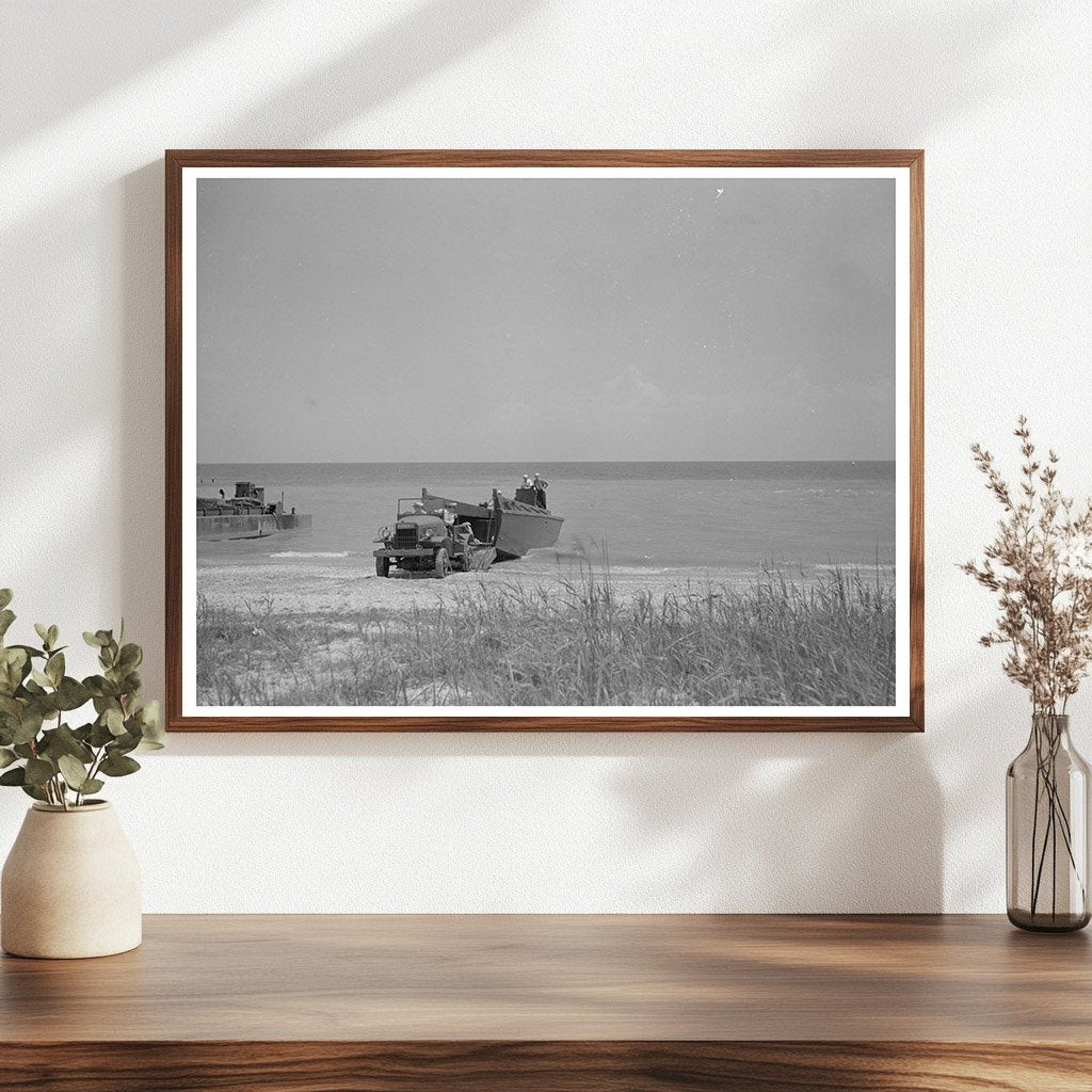 Marine Corps Truck Landing on Gulf Coast Beach July 1942 - Available at KNOWOL