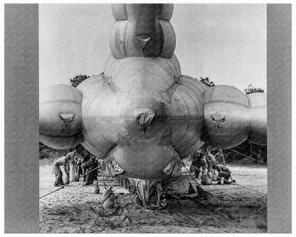 Marine Units Bedding Down Barrage Balloon May 1942 - Available at KNOWOL