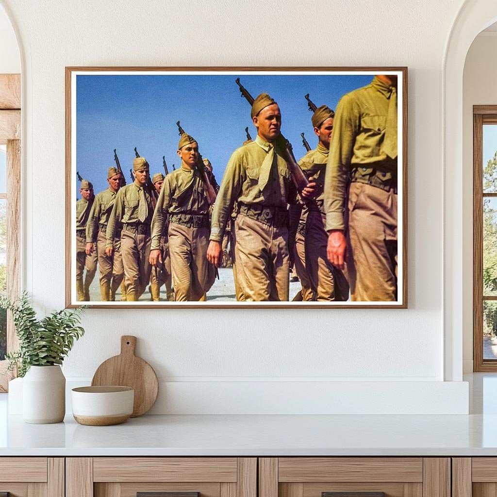 Marines Marching at Parris Island May 1942 - Available at KNOWOL