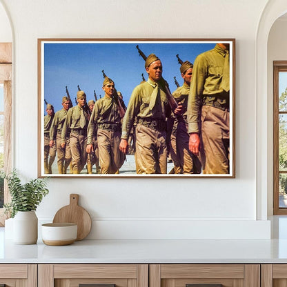 Marines Marching at Parris Island May 1942 - Available at KNOWOL