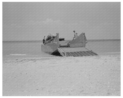 Marines Unloading Truck from Boat at Navy Training July 1942 - Available at KNOWOL