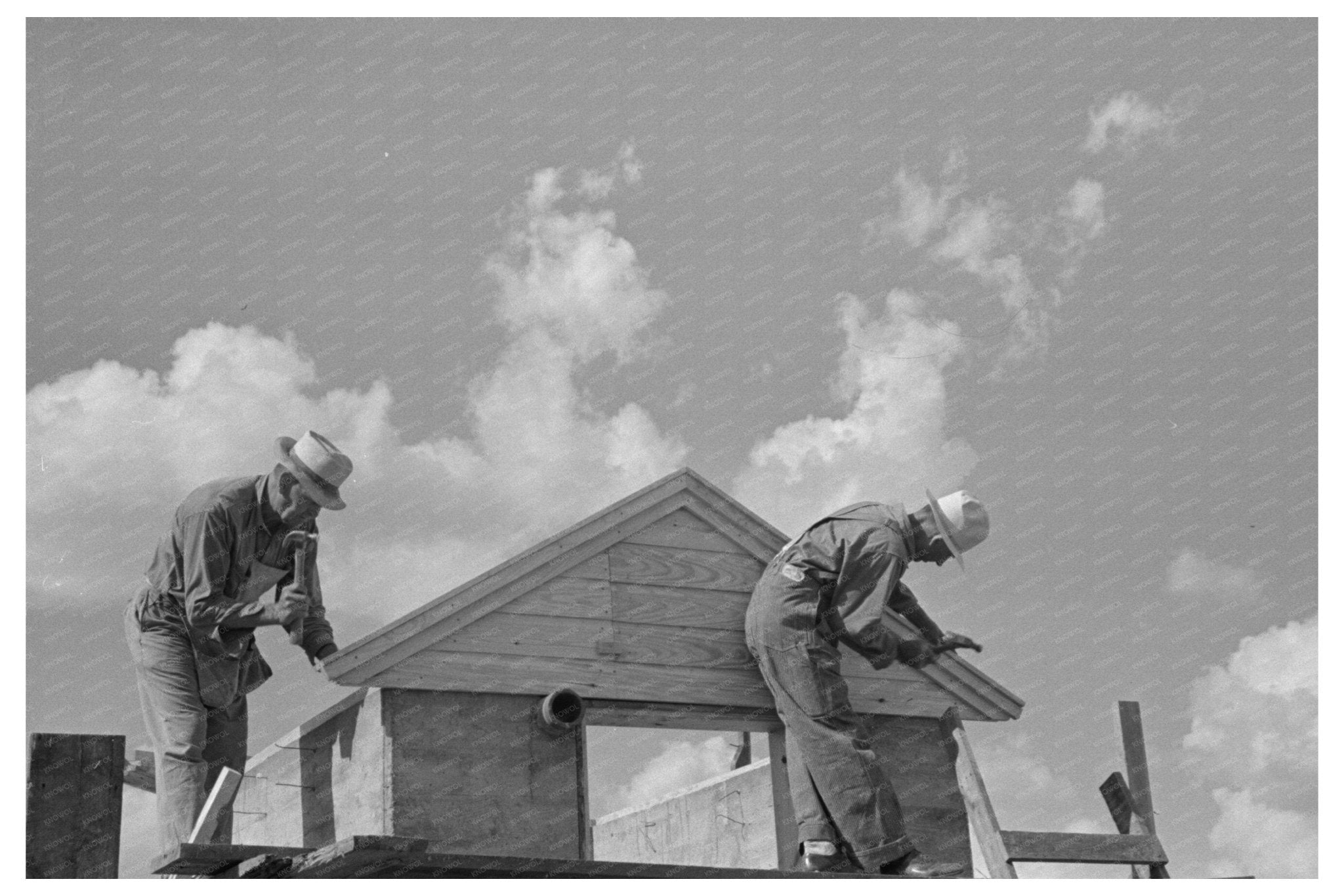 May 1938 Southeast Missouri Farms Project Gable Ends Construction - Available at KNOWOL