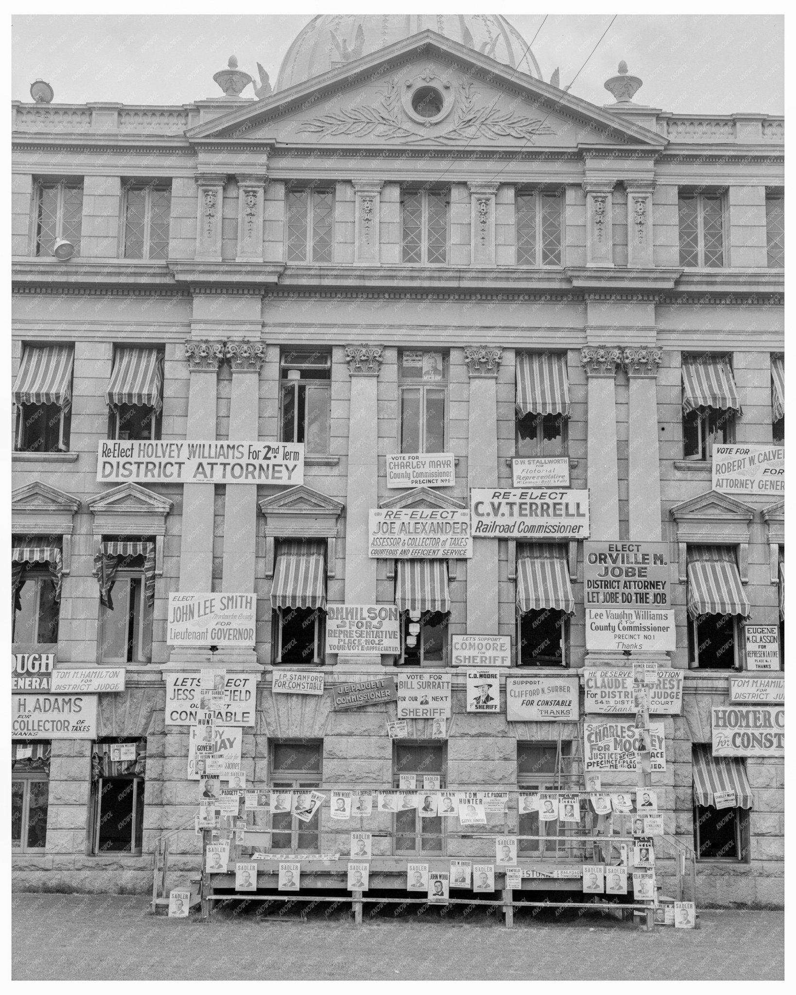 McLennan County Courthouse in Waco Texas June 1938 Vintage Photograph - Available at KNOWOL