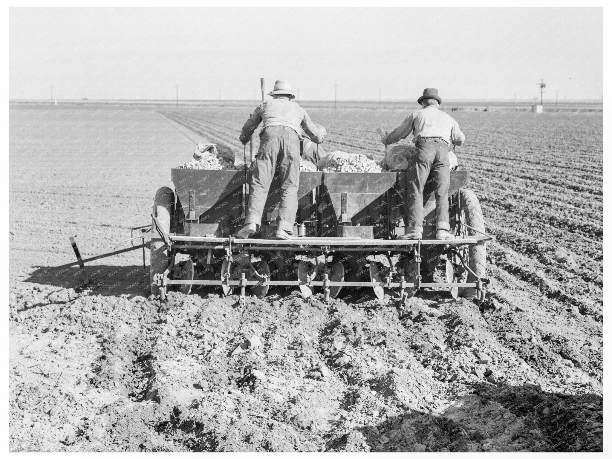 Mechanized Potato Planting in Kern County 1939 - Available at KNOWOL