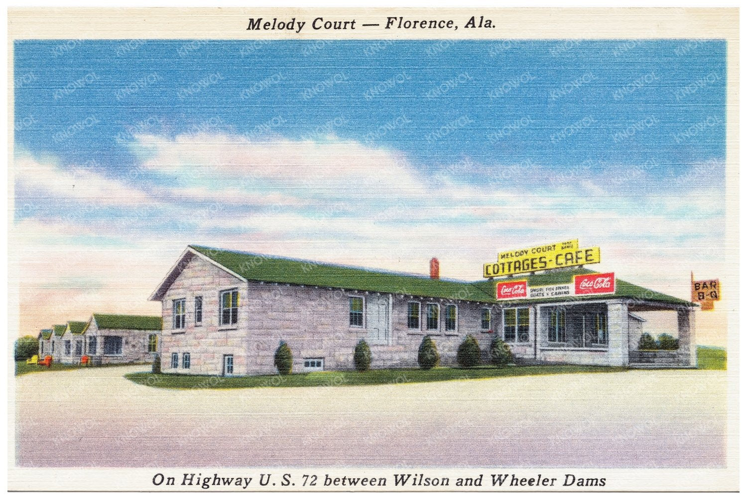 Melody Court Florence Alabama Vintage Postcard 1930 - 1945 - Available at KNOWOL