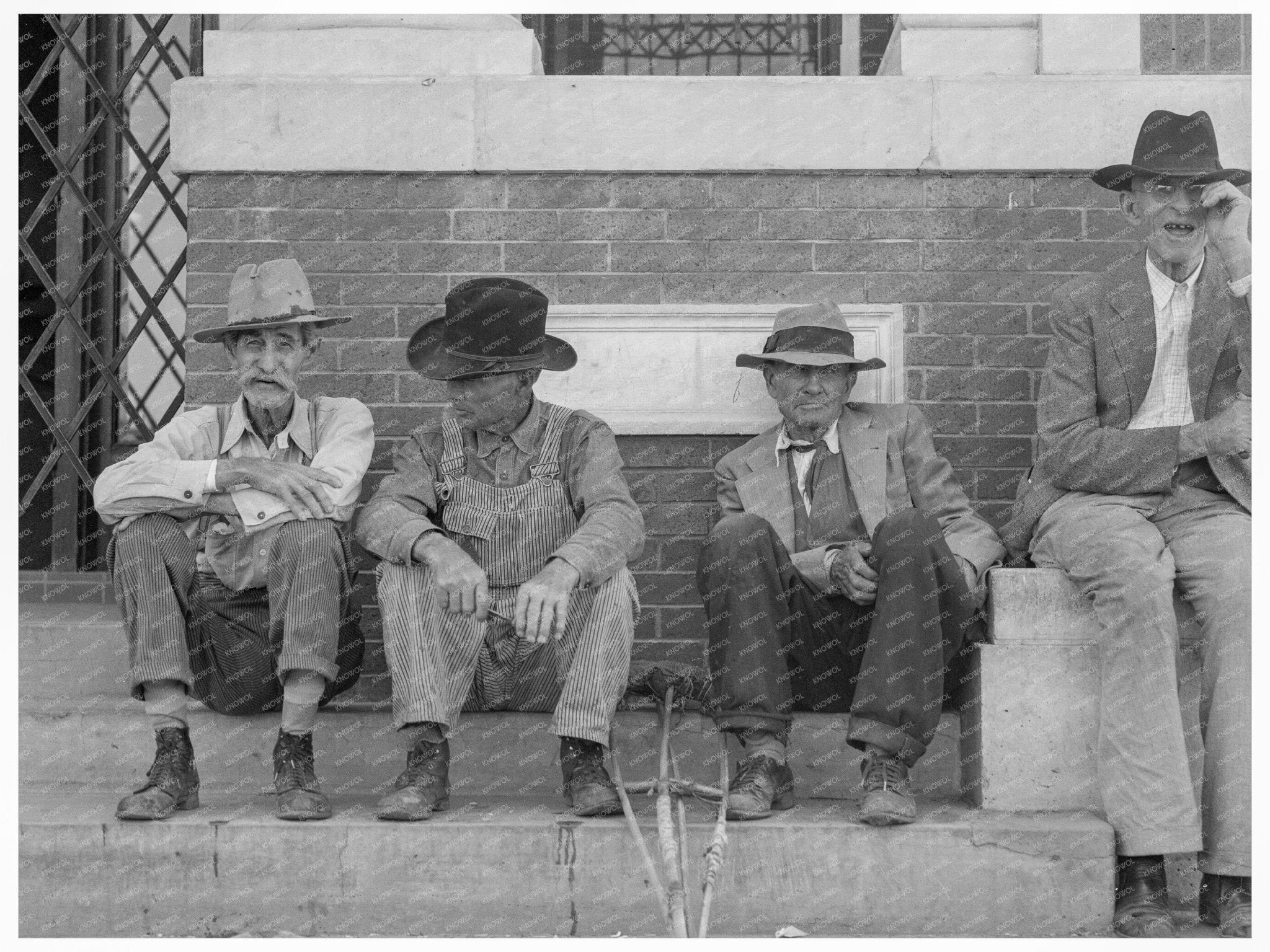 Memphis Texas Town Square Steps June 1937 Vintage Photo - Available at KNOWOL