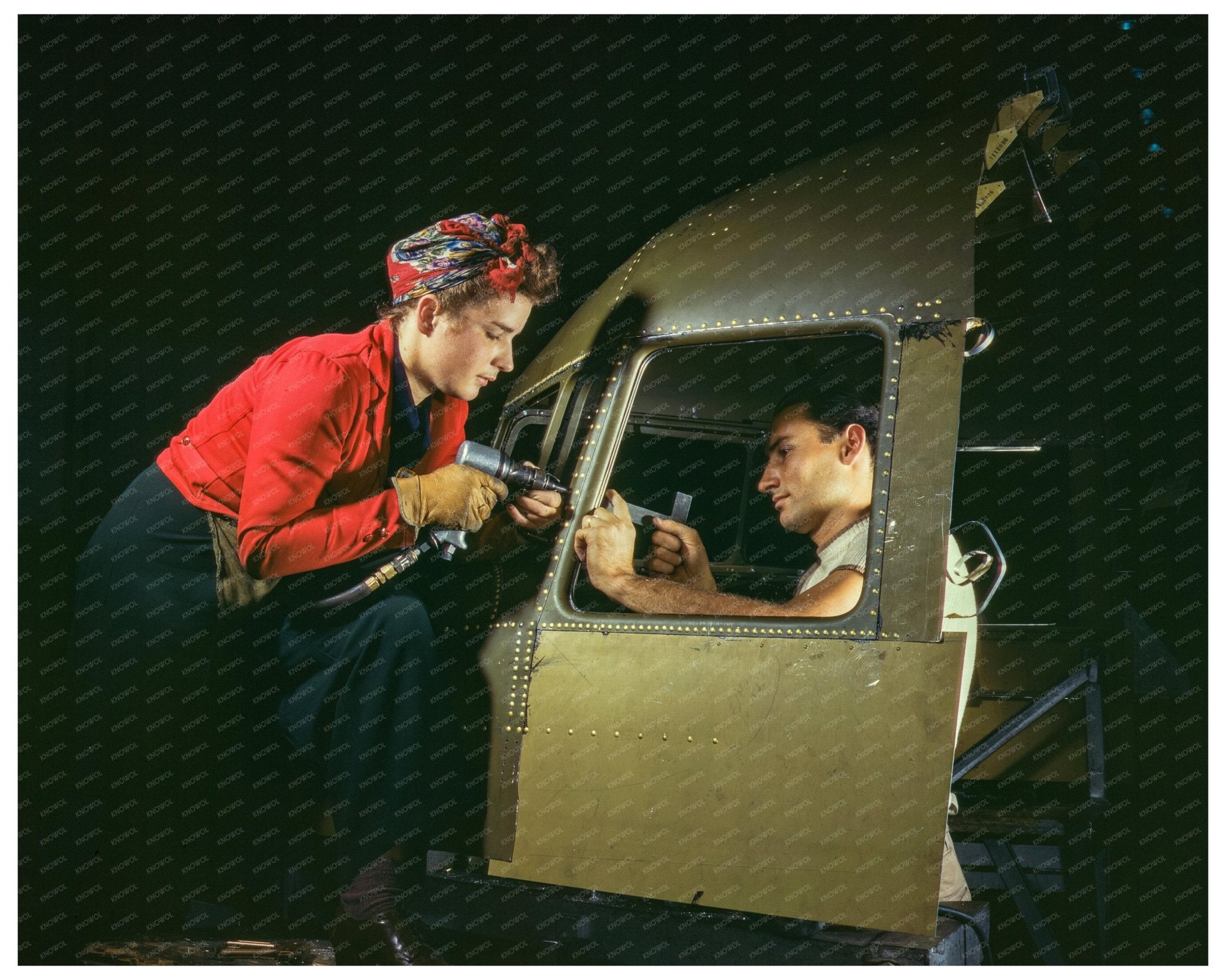 Men and Women Assemble C - 47 Cockpit Shell 1942 - Available at KNOWOL