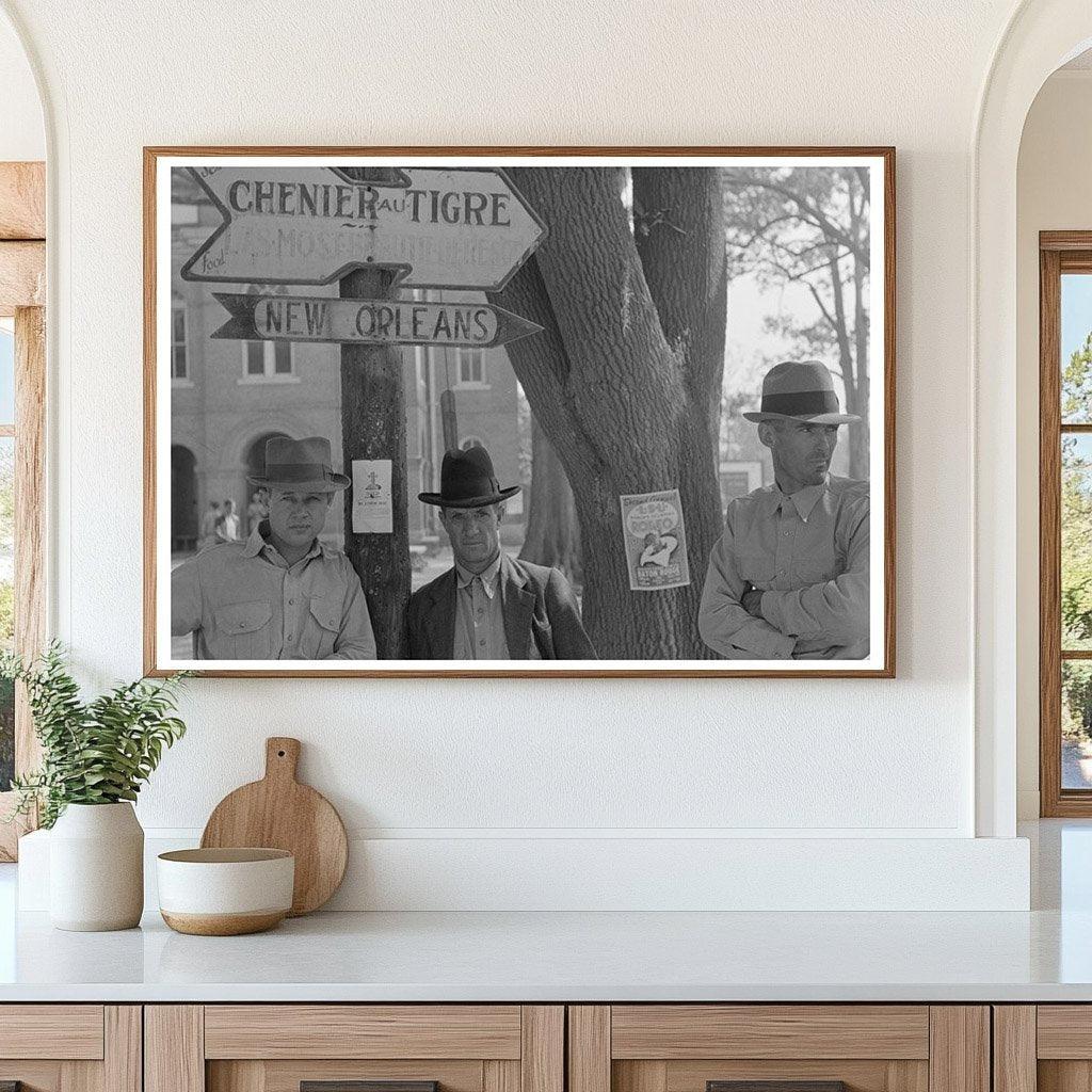 Men at Abbeville Courthouse Louisiana 1938 Vintage Photo - Available at KNOWOL