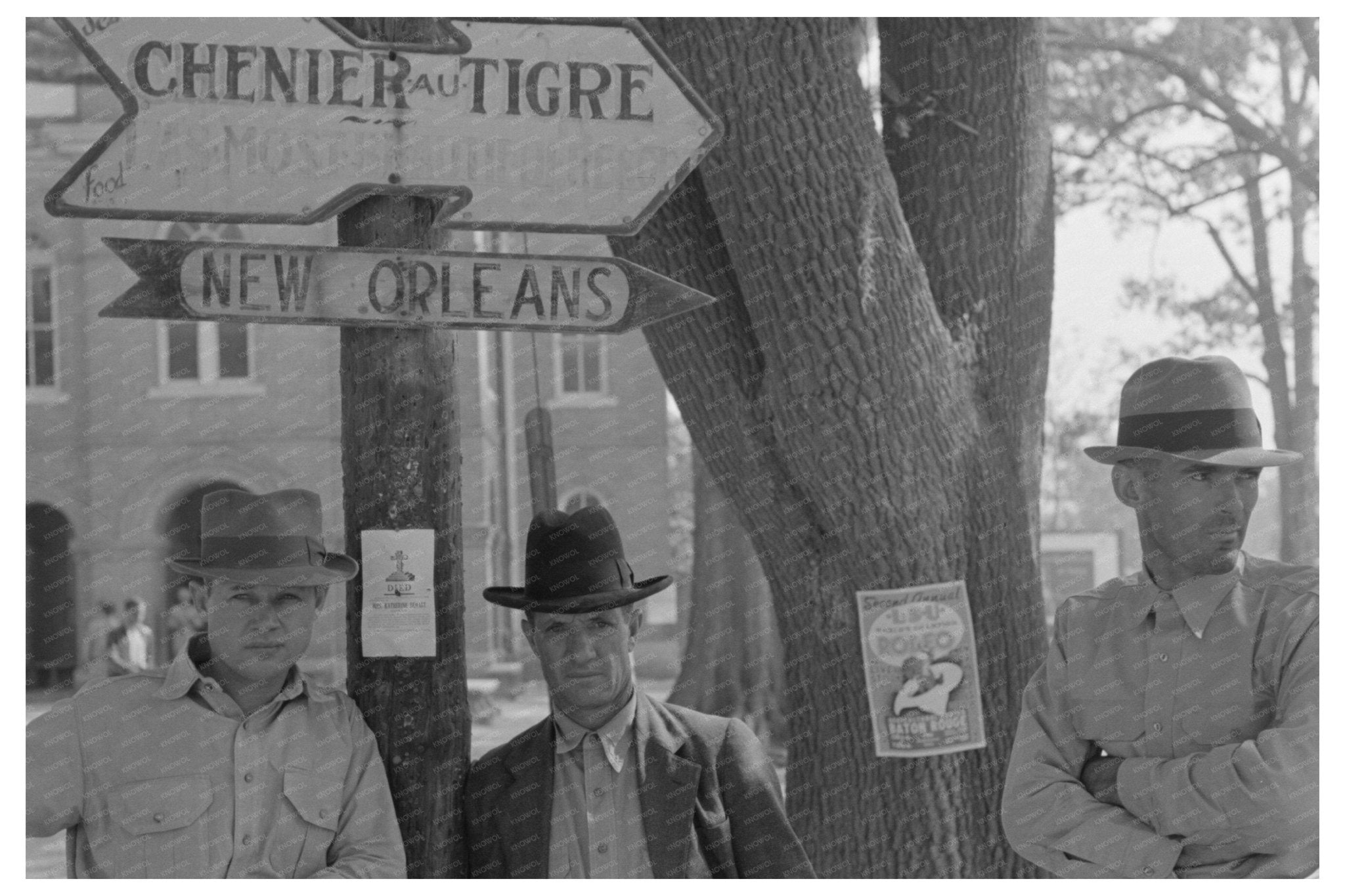 Men at Abbeville Courthouse Louisiana 1938 Vintage Photo - Available at KNOWOL