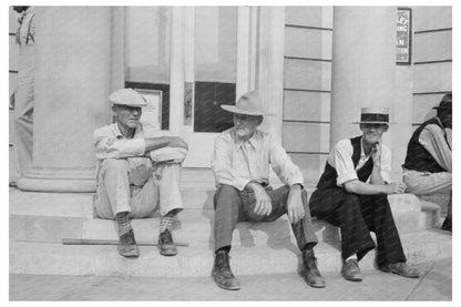 Men at Bank Steps during National Rice Festival 1938 - Available at KNOWOL