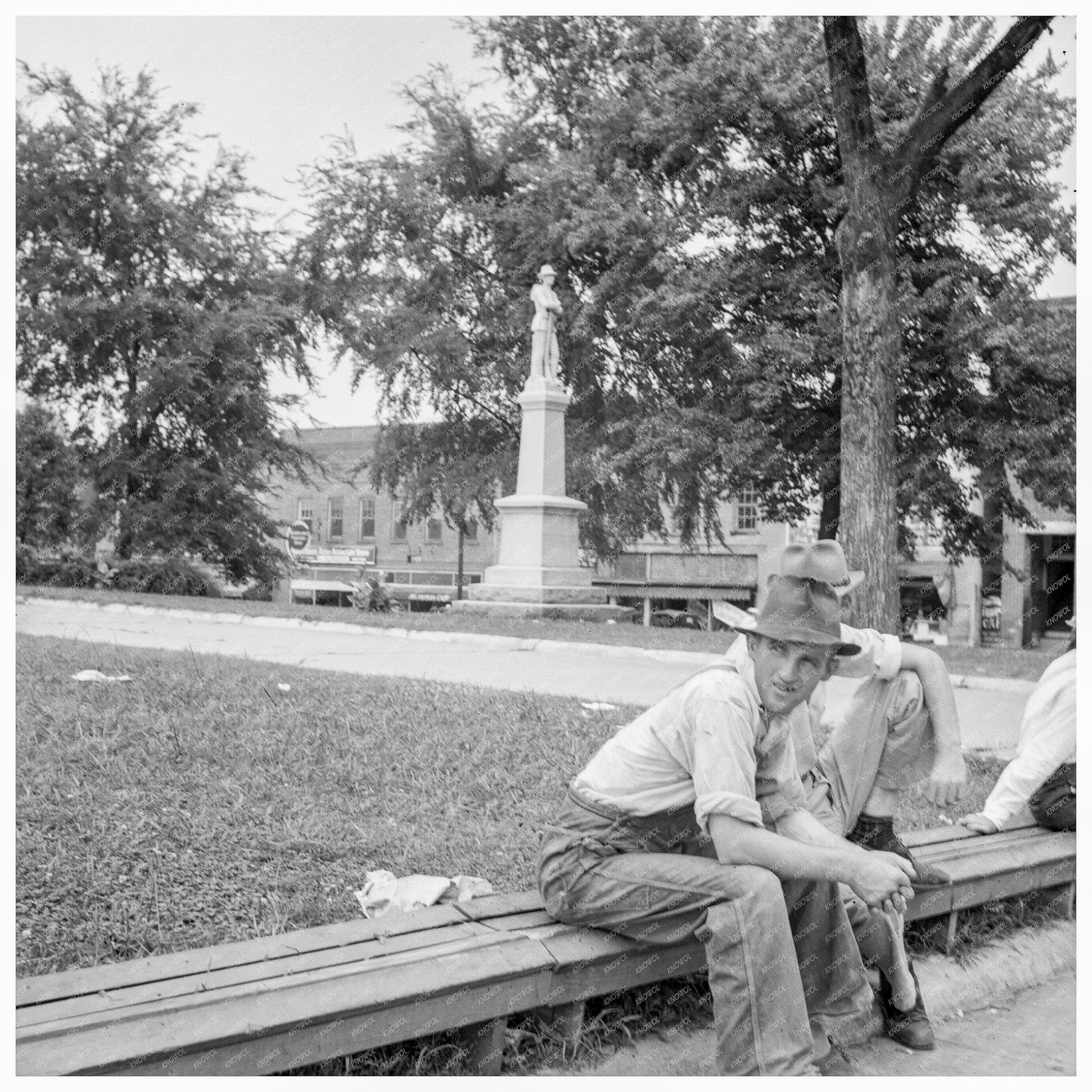 Men at Courthouse Square Roxboro North Carolina 1939 - Available at KNOWOL